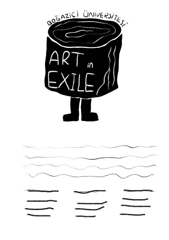 Early sketch of the Artists in Exile poster