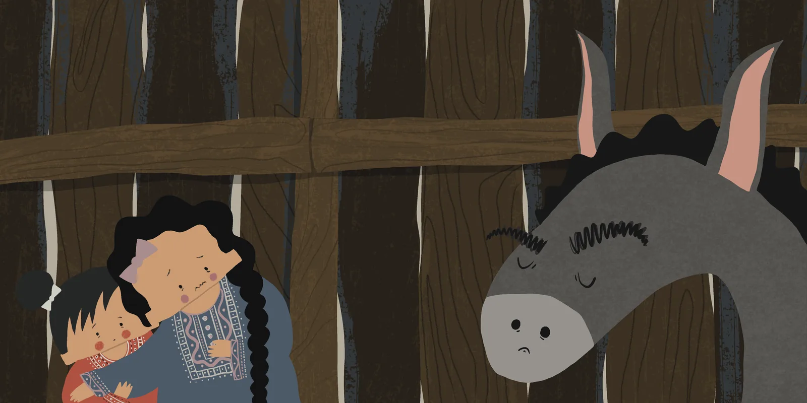 Spread 1 from Bahloul, the Exhausted Donkey, a warm adventure in an Egyptian setting