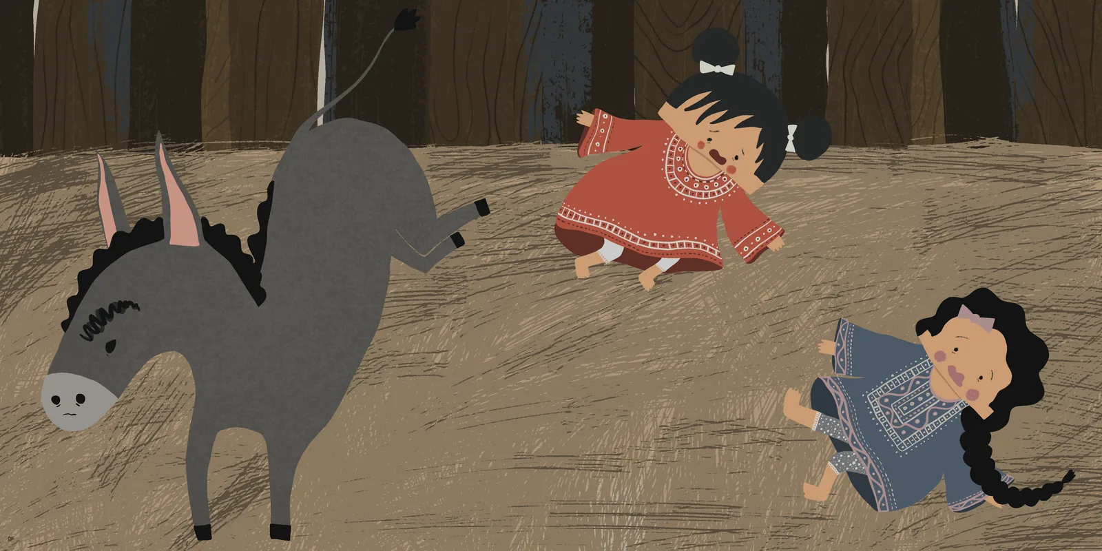 Spread 4 from Bahloul, the Exhausted Donkey
