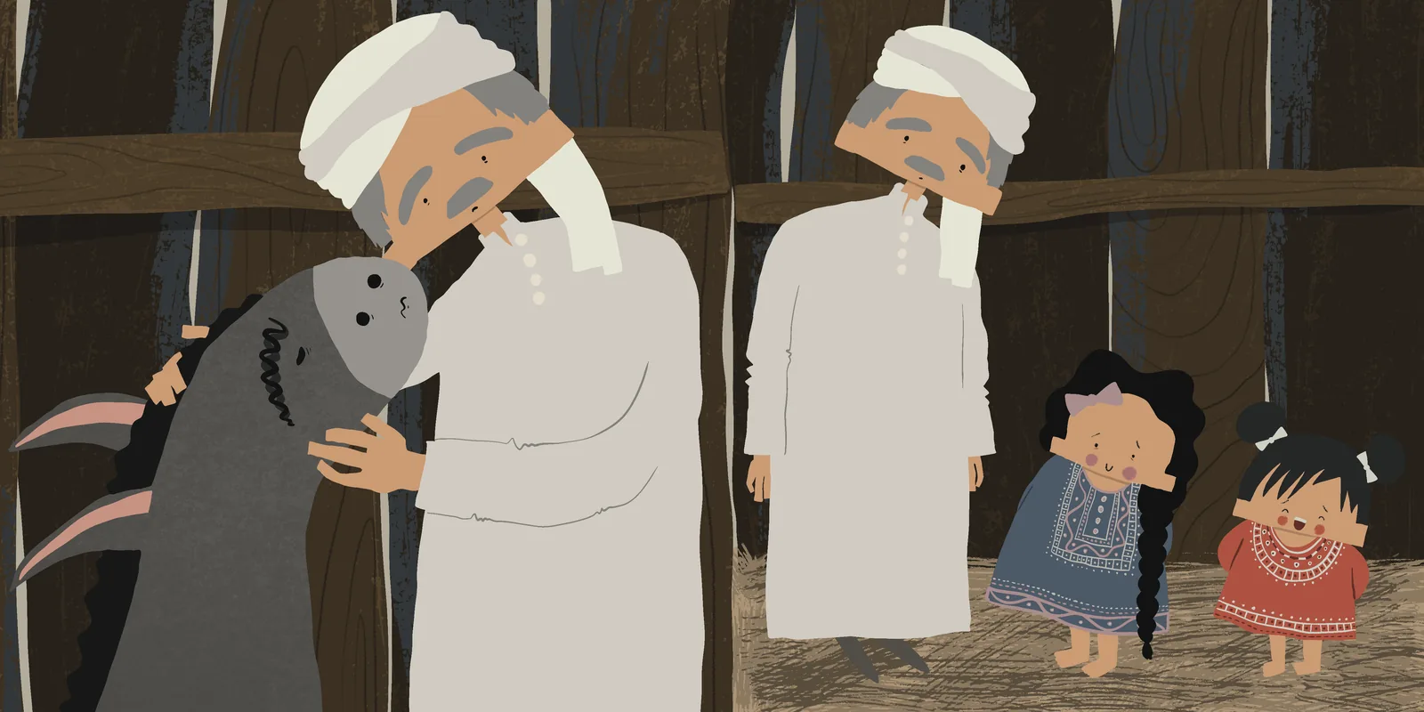 Spread 5 from Bahloul, the Exhausted Donkey