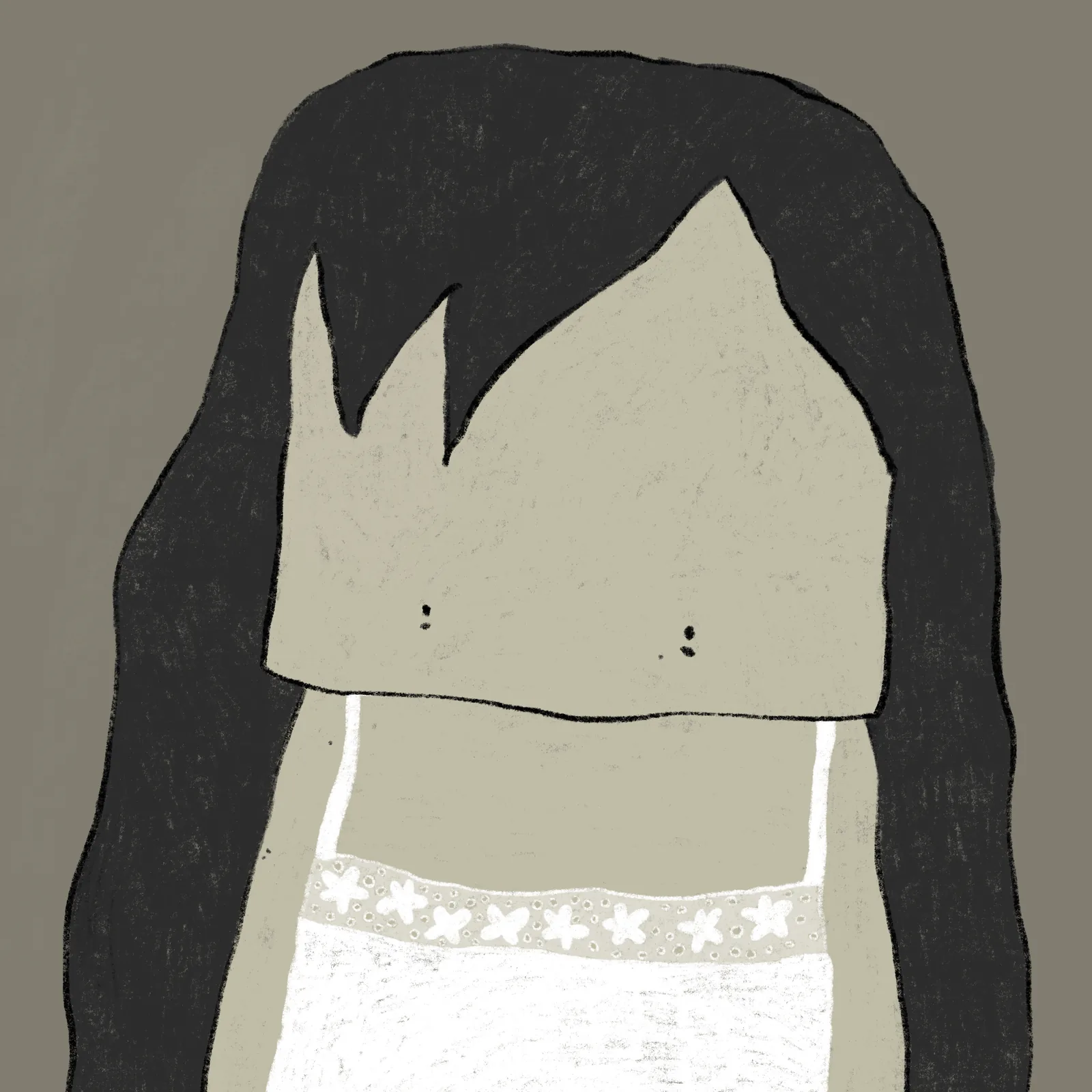 Close study of the girl's face and hair from the series