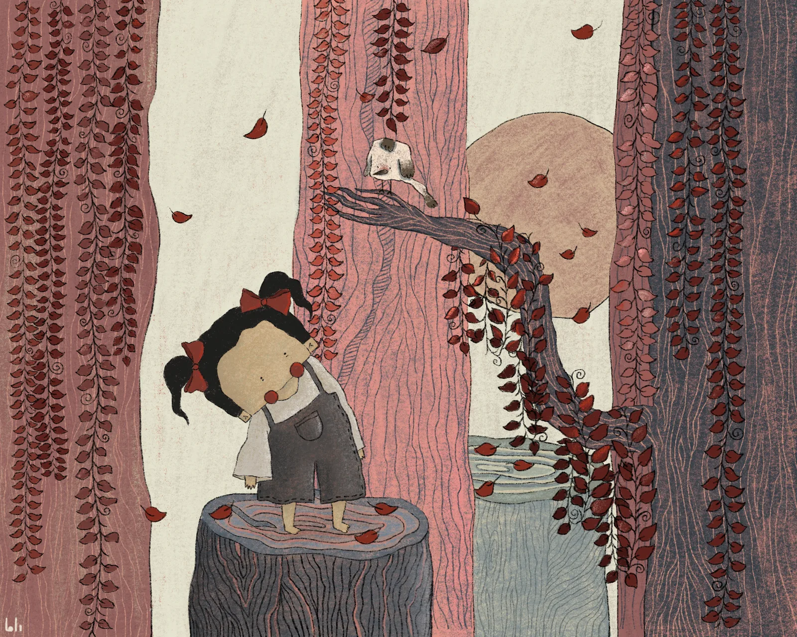 First illustration of the sparrow series — the encounter