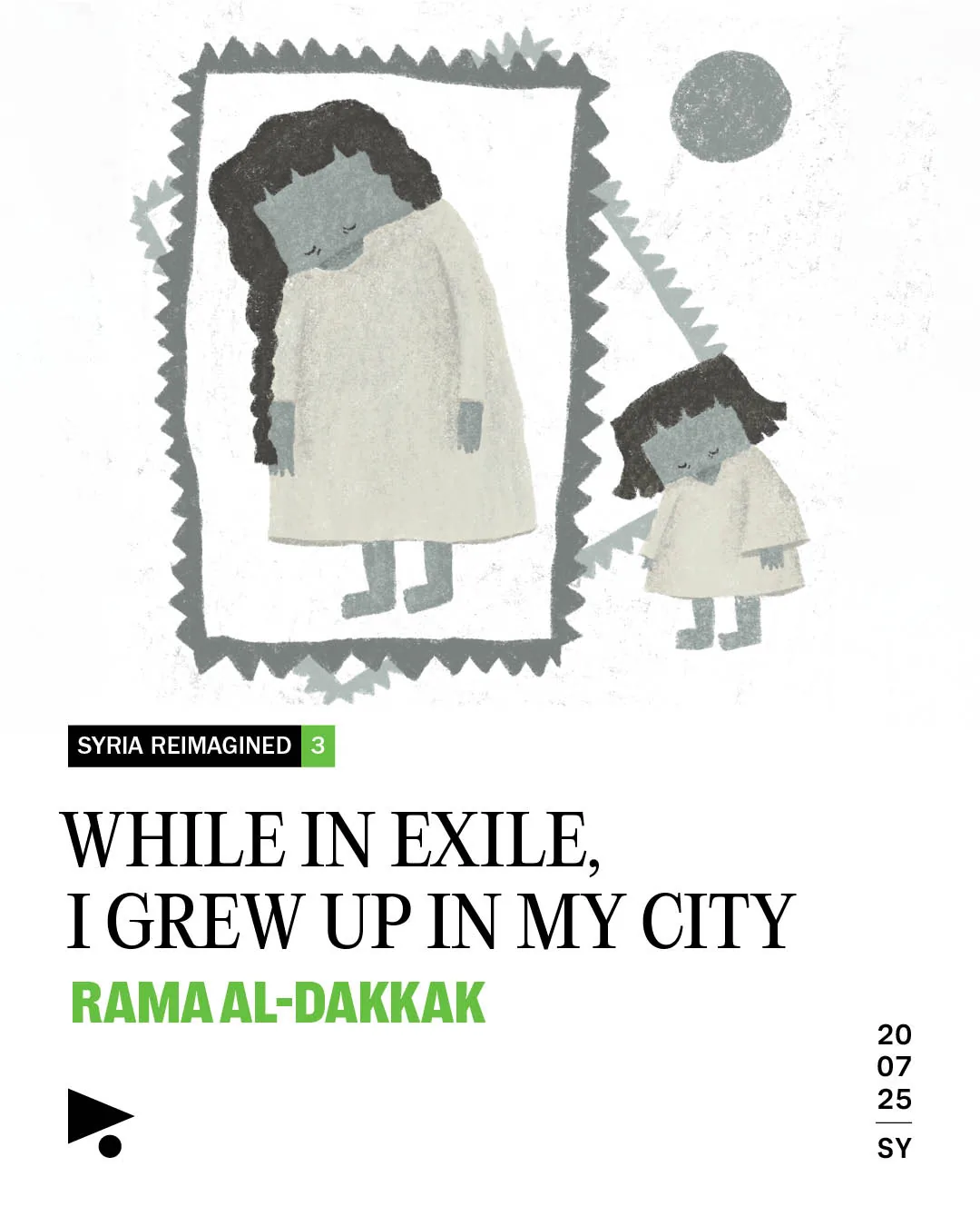 Panel 1 from While in Exile, I Grew Up in My City, part of the Syria Reimagined series