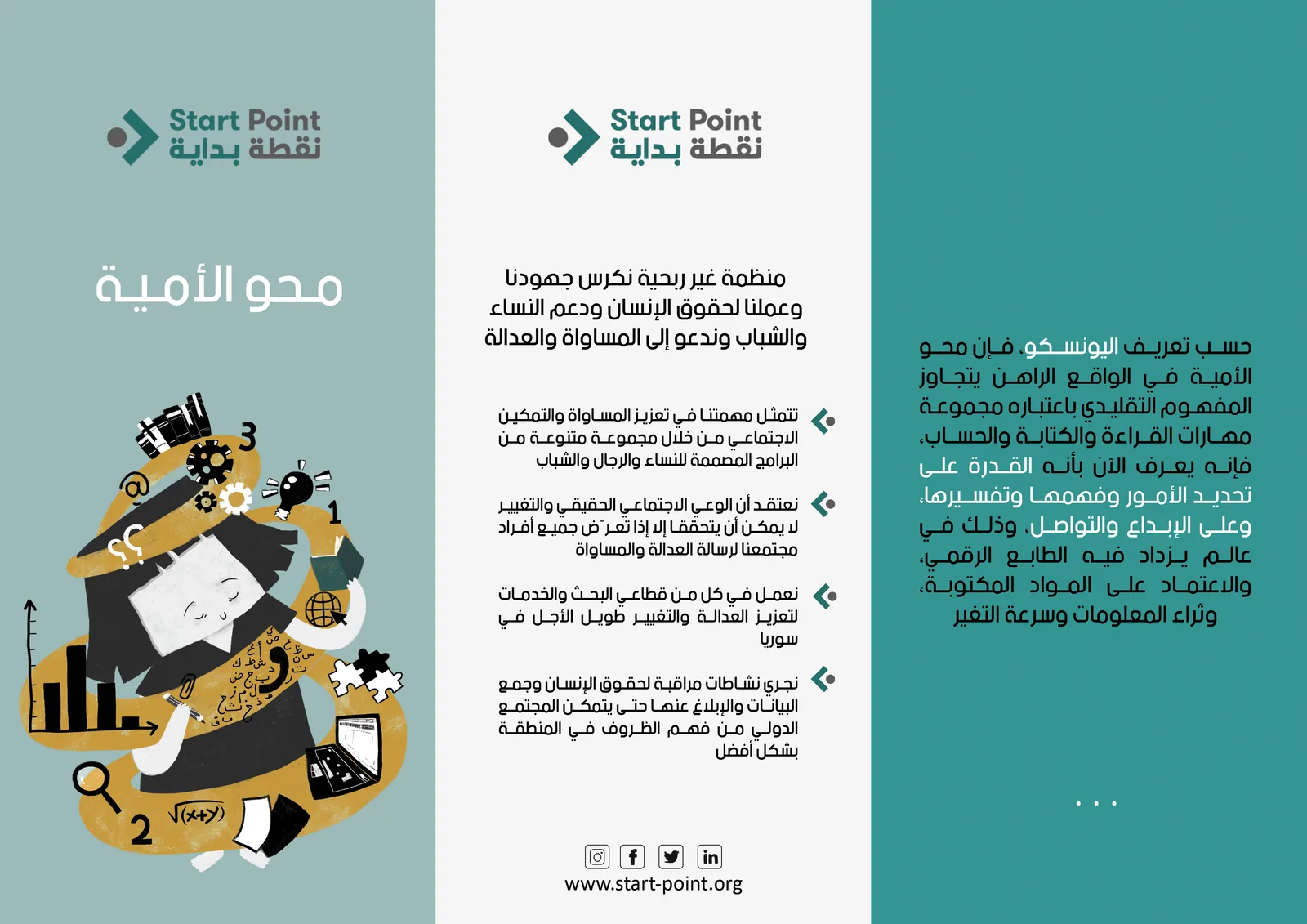 Women's literacy brochure — front page